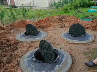Трёхкамерный септик из колец